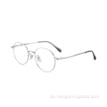 Männer Frauen Silber optische Brille rund weiche Metallrahmen Brillen